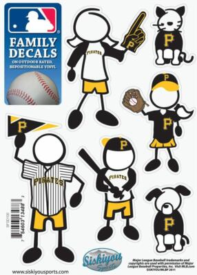 Pittsburgh Pirates Outdoor Rated Vinyl Family Decals MLB Licensed Baseball