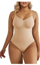 SHAPERX Bodysuit for Women Tummy Control Shapewear Seamless Sculpting Thong S/M