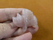 (Y-PIG-FL-593) pink Rose Quartz FLY flying PIG pigs gemstone FIGURINE statue