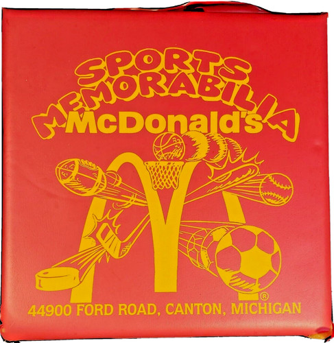 Vintage Mcdonalds Multiple Sport Graphic Print Seat Cushion with Carrying Handle