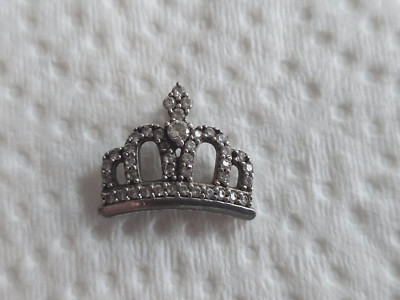 925 Sterling Silver Pendant CZ Crown Royal Queen Princess 3D