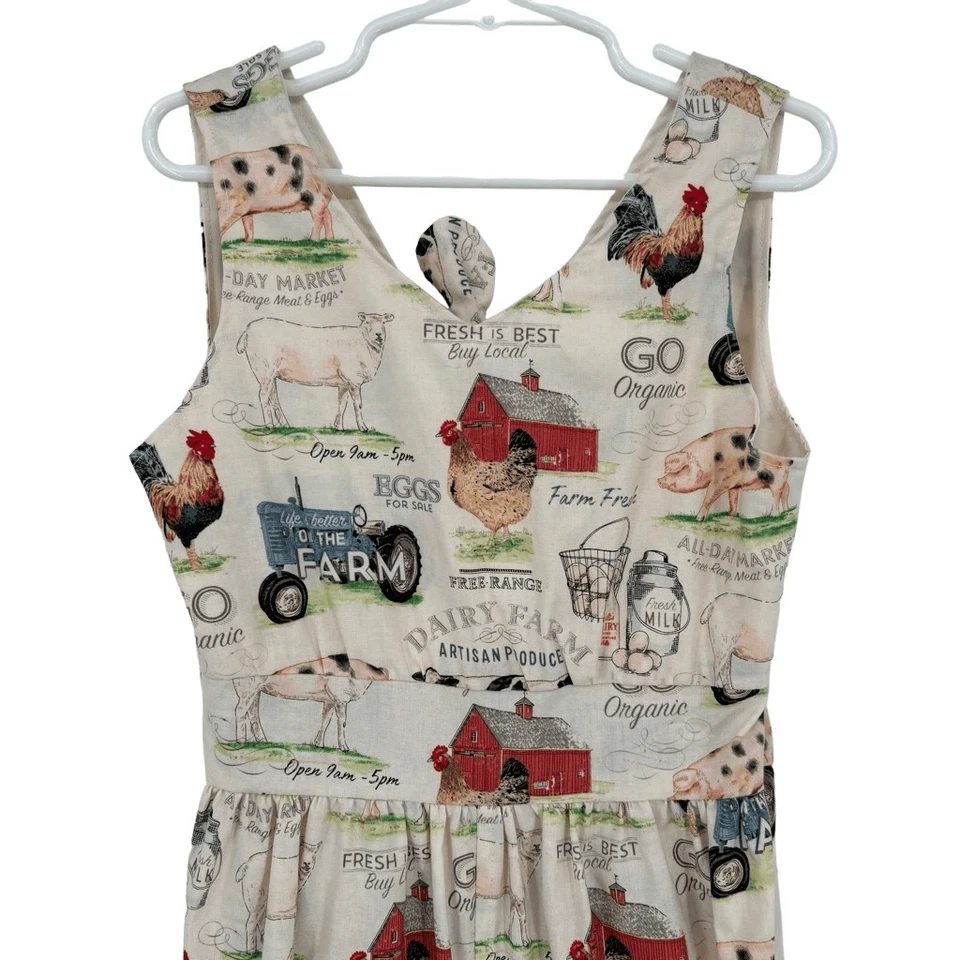 Handgefertigter alter McDonald hatte einen Bauernhof-Overall für Mädchen mit Haarschleife & Pferdeschwanzhalter - Bild 3 von 4