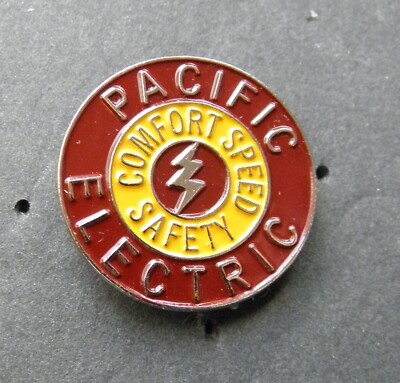 PACIFIC ELECTRIC RAILWAY US RAILROAD LAPEL PIN BADGE 7/8 INCH