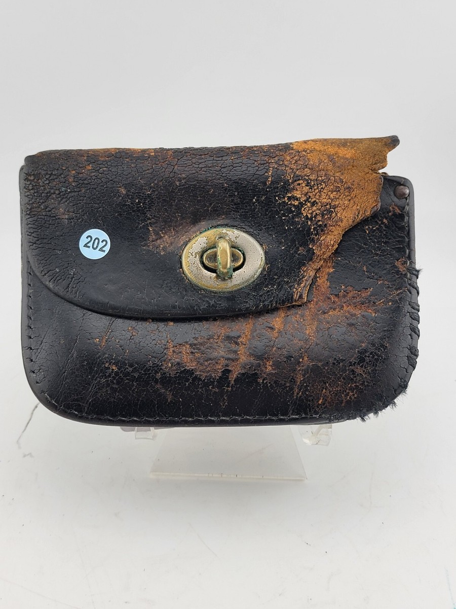 Antique 1884 Bucheimer B8 Leather Ammo Pouch Vintage Belt Loops