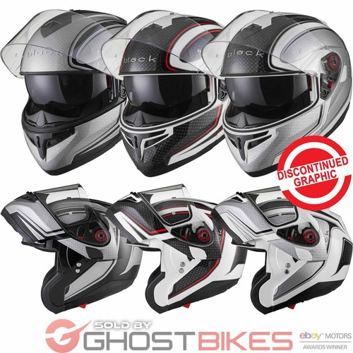 Black Optimus SV Element Flip Up Front Helmet Motorcycle Bike Inner Sun Visor