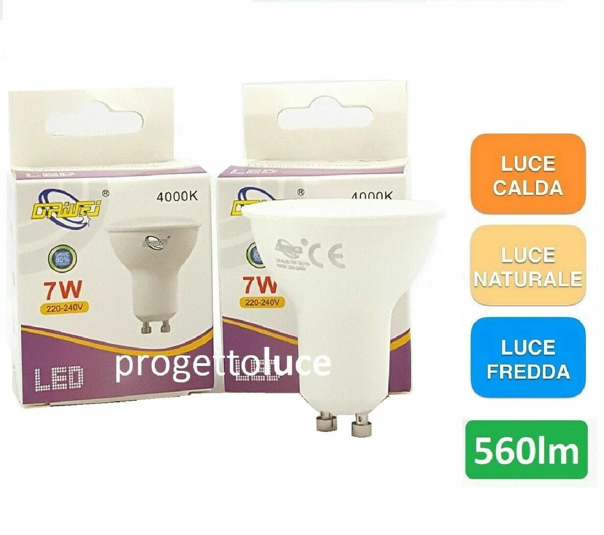Pack x6 Lampadina Led Lampada E27 40W Luce Fredda 6000K, Campana Industriale | Leroy Merlin