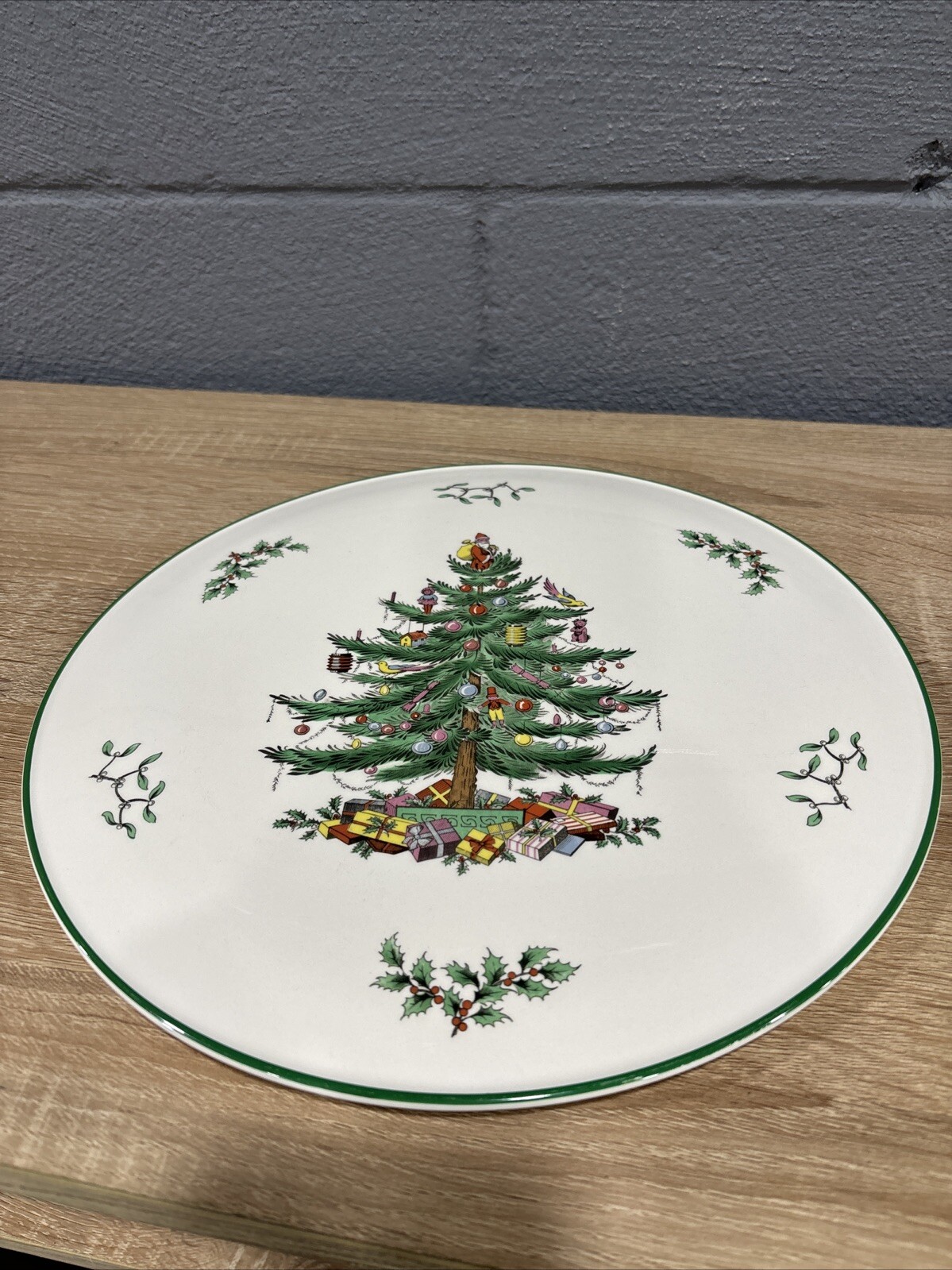 Vintage Spode Christmas Tree Cake / Cheese Platter Made In England