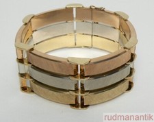 ARMBAND GOLD 585 - 3-farbig gelb-weiss-rose Gold - 60iger Jahre - punziert