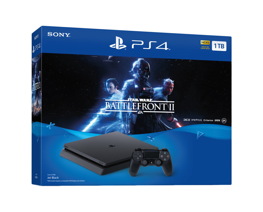 Sony PlayStation 4 Slim STAR WARS: Battlefront II Bundle, 1TB, Black Console