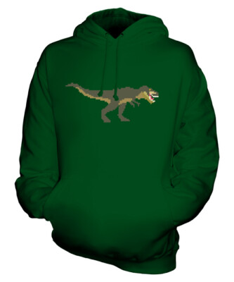 16 BIT T REX UNISEX HOODIE TOP GESCHENK RETRO DINOSAURIER