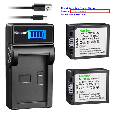 Kastar Battery LCD Charger for Original OEM DMW-BLB13E DMW-BLB13GK DMW-BLB13PP