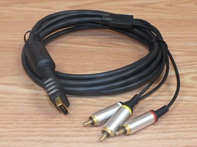 Genuine Sony PlayStation System Solid Black Wired Audio/Video Cable Only *READ* 
