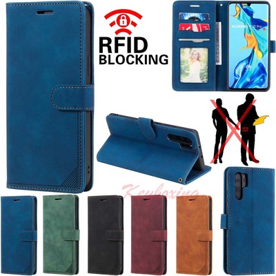 For Huawei P30 P20 Pro Honor 10 Lite 20i Wallet Leather Case Cover RFID Blocking
