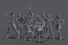 DnD 32mm Miniature Princess Squad by EthanTSavage