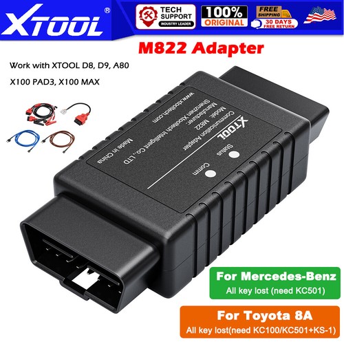 XTOOL M822 IMMO Key Programmer For Toyota For BENZ For D8 D9 PAD3 KC100