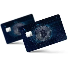 2 Pack Bitcoin Crypto Credit Debit Card Sticker Vinyl Decal Skin Digital Coin