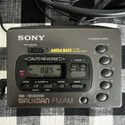 *Vintage *SONY WALKMAN *WM-FX45 AM/FM Cassette Player, Clock W/Headphones *Works