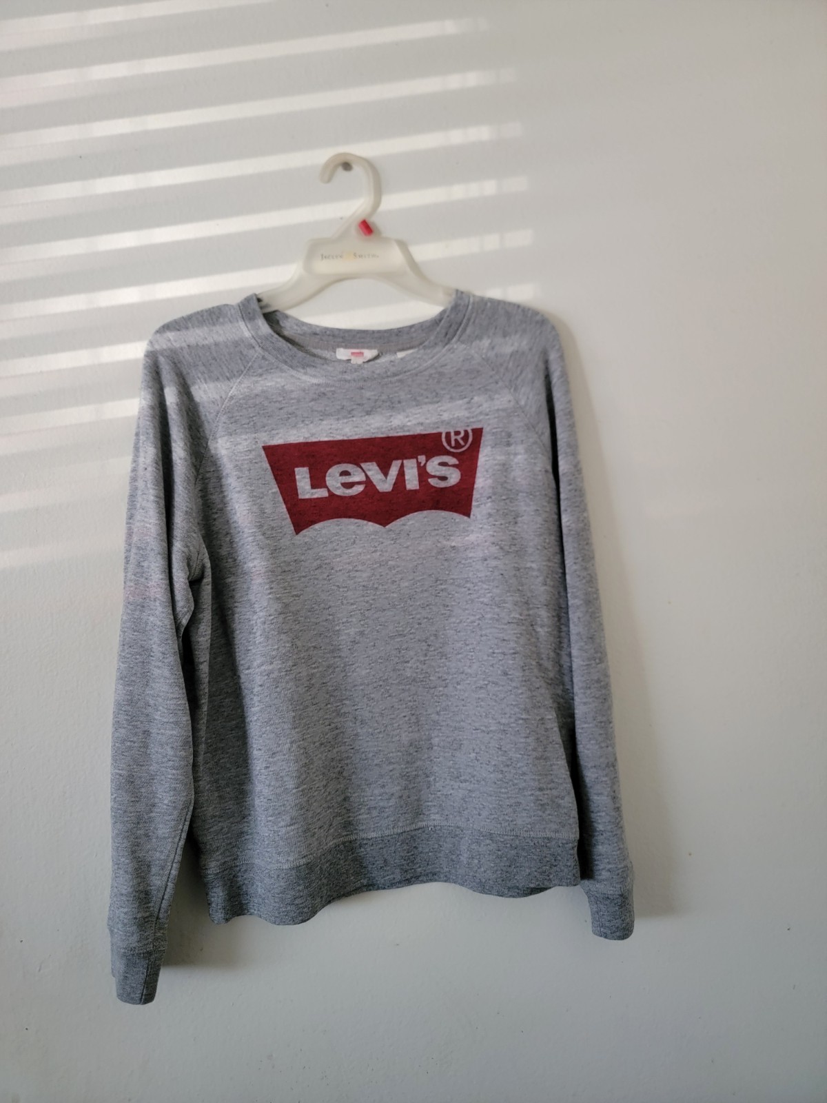 Levi's Womens Gray Heather Long Sleeve Crew Neck Pullover Sweatshirt Size Large