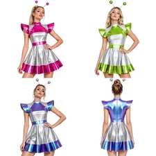 US Women Dress Show Outfits Masquerade Alien Costume Party Astronaut Outerspace