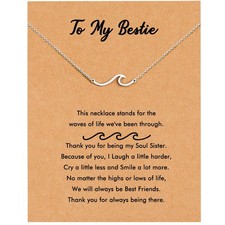 Friendship Gifts For Women, Wave Necklace Best Friend Birthday Gifts