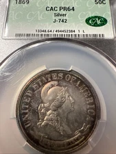 1869 Cac pr64 50c  Silver J-742 Pattern Standard Silver