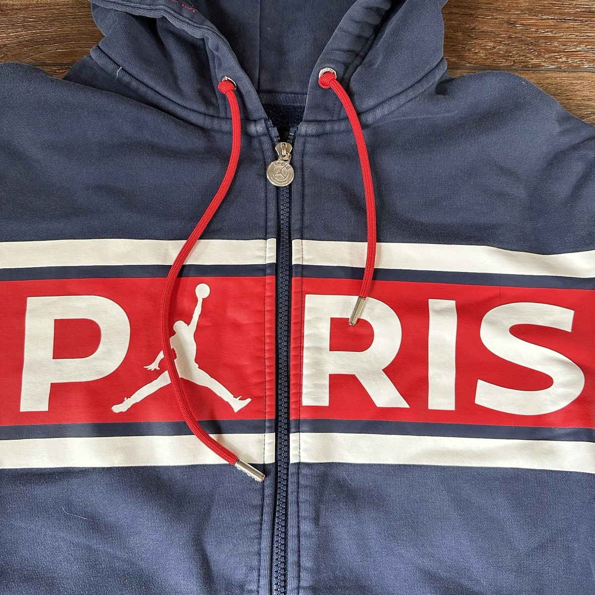 Nike Jordan x PSG Paris Saint-Germain Zip Hoodie Navy Blue Men's