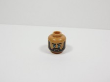 LEGO Male Boy Sided Medium Nougat Dual Sided Head Black Facial Hair Minifig T12