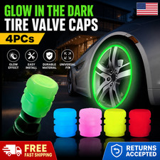 Luminous Valve Caps Fluorescent Glow Tire Tyre Caps Car Bike Motorcycle Wheels