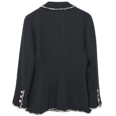 CHANEL ブラックコート38 Chanel Emblem Single Breasted Jacket Black 05C #38 136384 | eBay