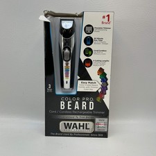 New Wahl Color Pro Cord/Cordless Beard Trimmer 9891 Rechargeable 14-Piece Kit