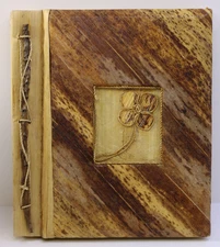 Vintage Postcard Album Wooden Clover image Clean