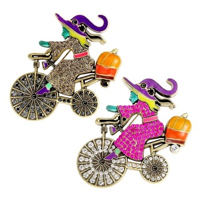 Halloween Pumpkin Witch Brooch Alloy Jewelry For Outfit Decoration