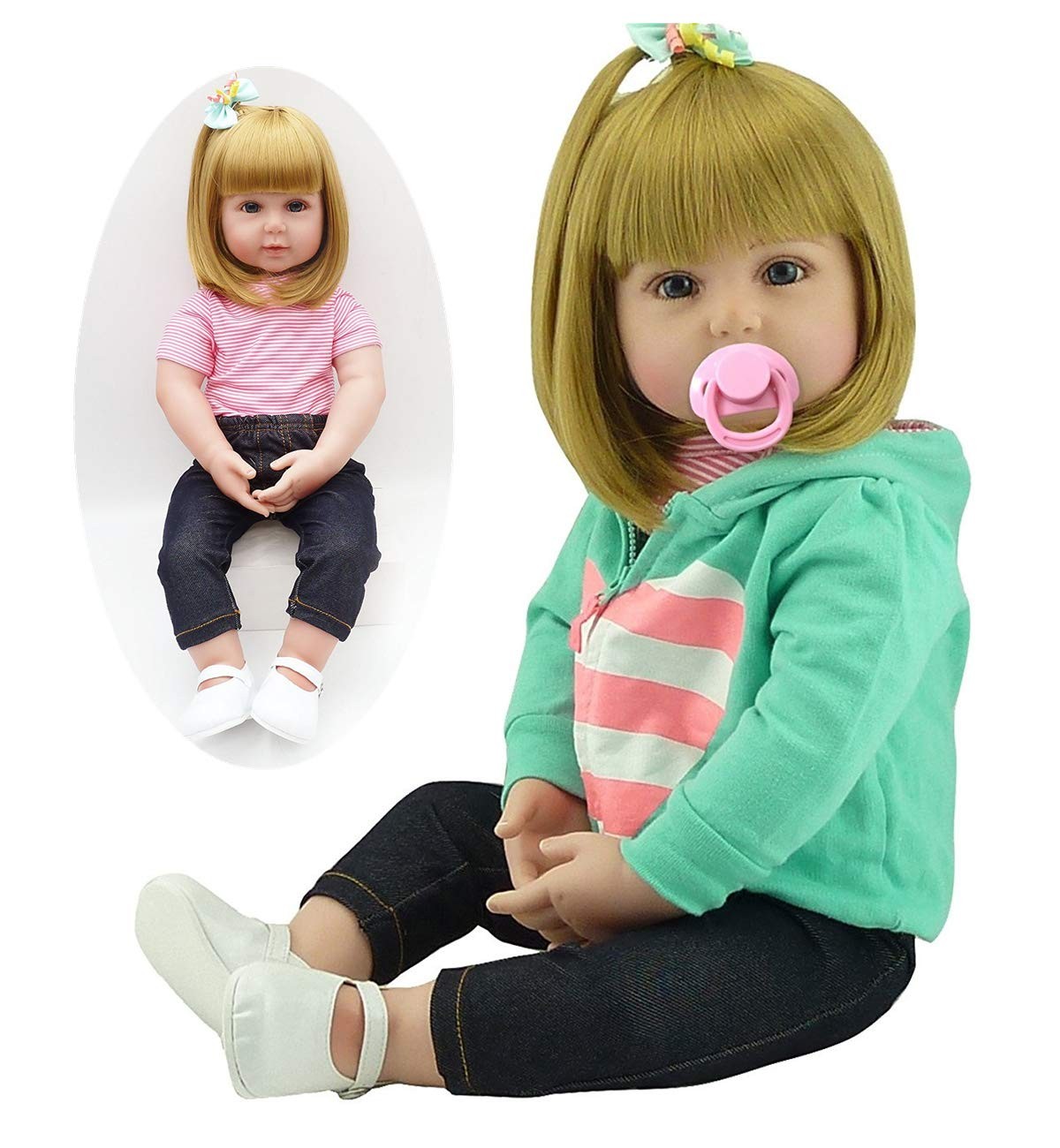 Girls Blond Hair Look Real Soft Viny...