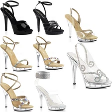 Pleaser Fabulicious Open Toe Ankle Wrap Sandals High Heels Adult Women Lip12X