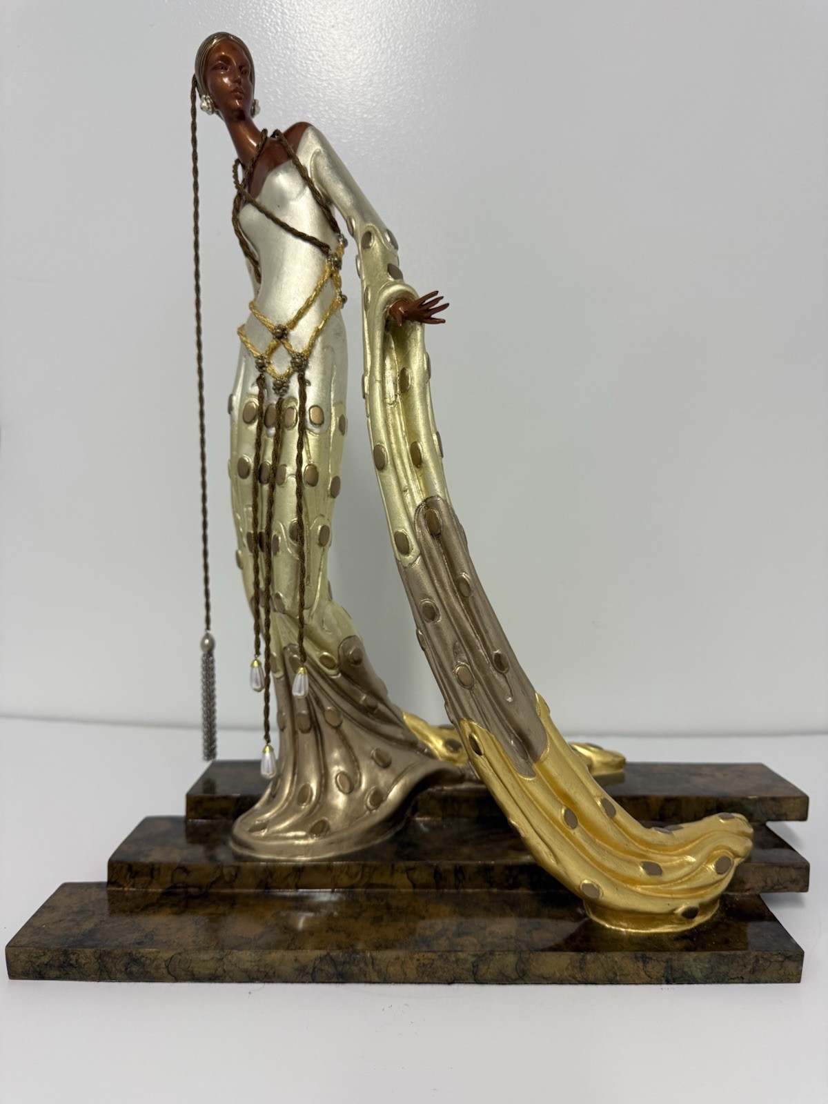 Erte (Romain de Tirtoff) Cold Painted Bronze Sculpture "Melisande" 1990 AP 31/37