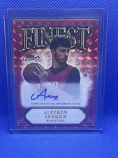 2024-25 Topps Finest Alperen Sengun Red Geometric Refractor 5/5 Auto Rockets! 