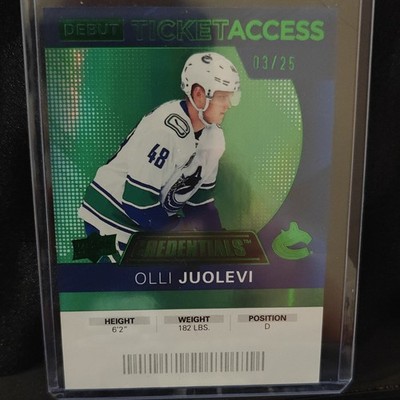 Upper Deck 2021-22 Credentials Green Olli Juolevi #115 /25 Canucks