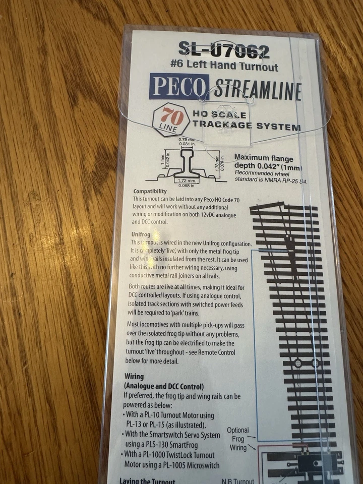 PECO HO Escala Código 70 SL-U7062 Unifrog #6 Giro a la izquierda Foto 4 de 4