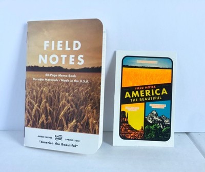 Field Notes Single And Decal America The Beautiful Amber Waves 2 Pages Removed