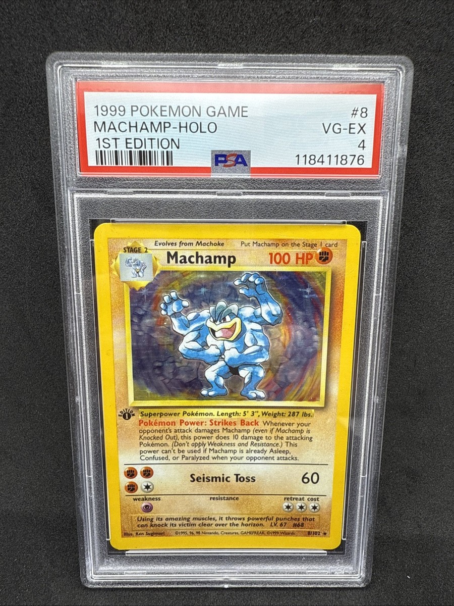 1999 Pokemon - Machamp - Holo - 1st Edition, 8/102 - PSA 4 1999 Pokemon - Machamp - Holo - 1st Edition, 8/102 - PSA 4