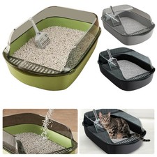 Medium Open Cat Litter Tray High Sided Deep Rim Jumbo Pan Box Cat Toilet UK