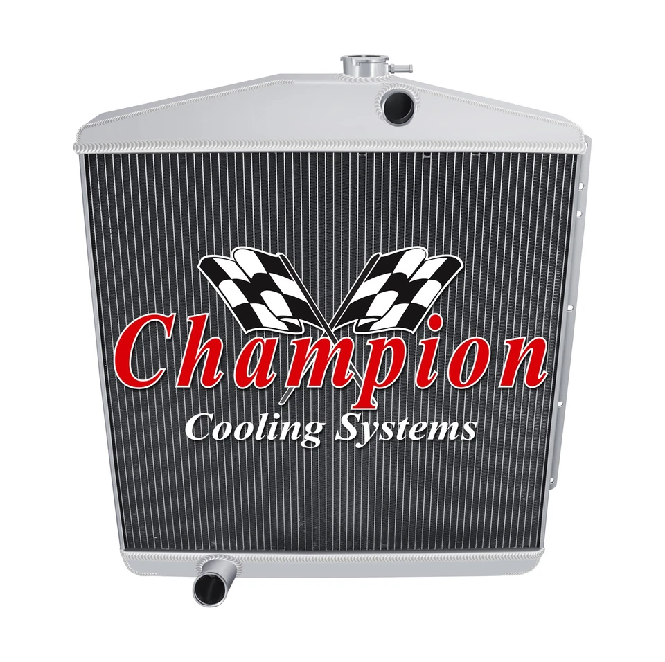 Radiador Kool Champion 3 filas todo aluminio para Oldsmobile Deluxe 88 1954-1956 Foto 3 de 4