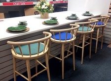 Billiani 1911W Collection-Italian Designer Stools-Solid Beechwood,Steel-Set of 2