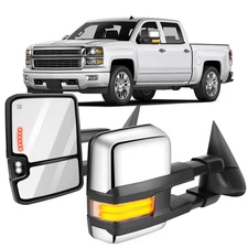 Dynamic Light Power Heated LED Signal Tow Mirrors For 03-07 Silverado Sierra