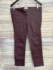 Helmut Lang Lamb Leather Maroon Stretch Waist Pants Skinny Women  s Size 6 EUC