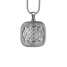 Celtic Shield Knot 925 Silver Men Necklace, Mythological Protection Charm Gift