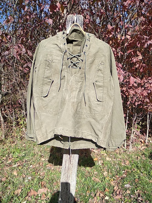 PARKA MAN'S WET WEATHER w/ Hood Small 1967 Vietnam Army Navy Military Anorak
