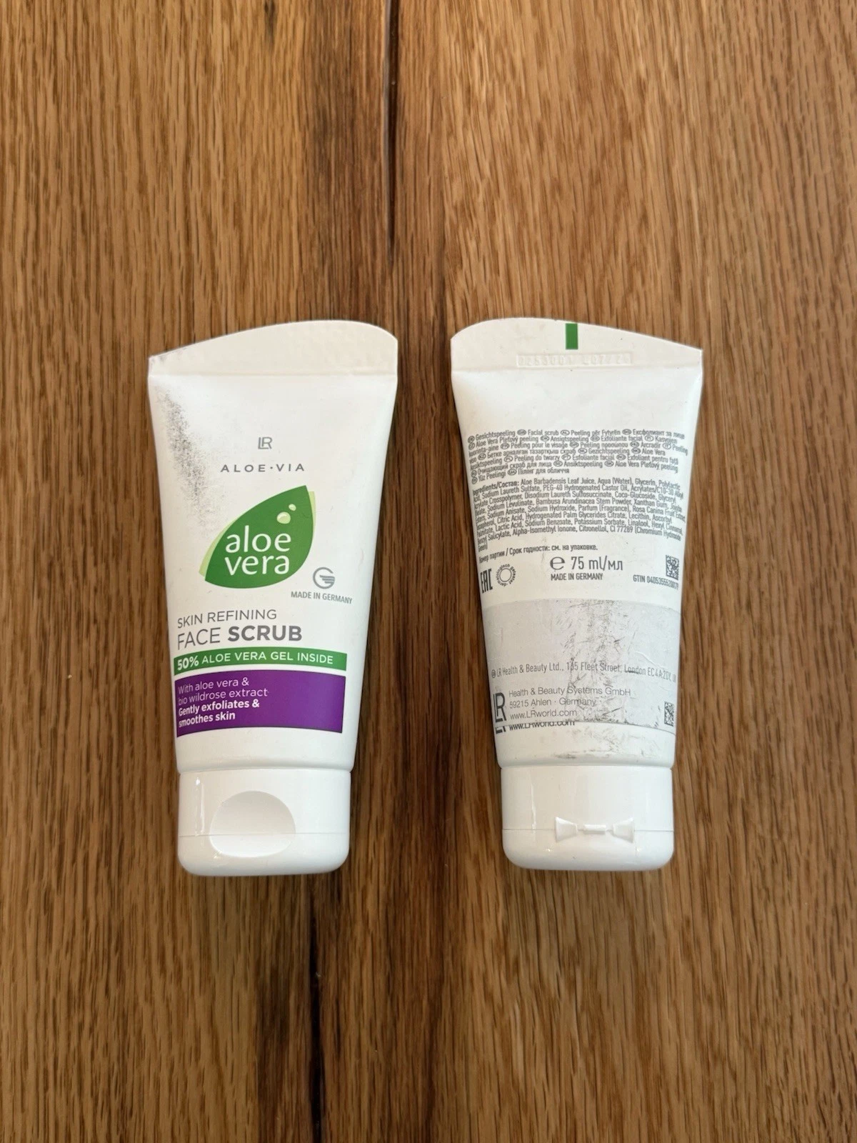 2x LR Aloe Via Aloe Vera Skin Refining Face Scrub 75ml Bottle - Brand New 2