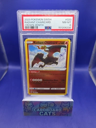 PSA 8 Radiant Charizard Crown Zenith 20/159 Pokemon TCG