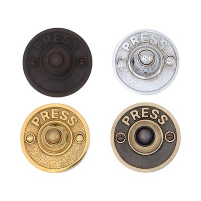 Prrss Bell Button PRESS Push Button Doorbell in Vintage Cast Solid Brass - 4 Finish ...
